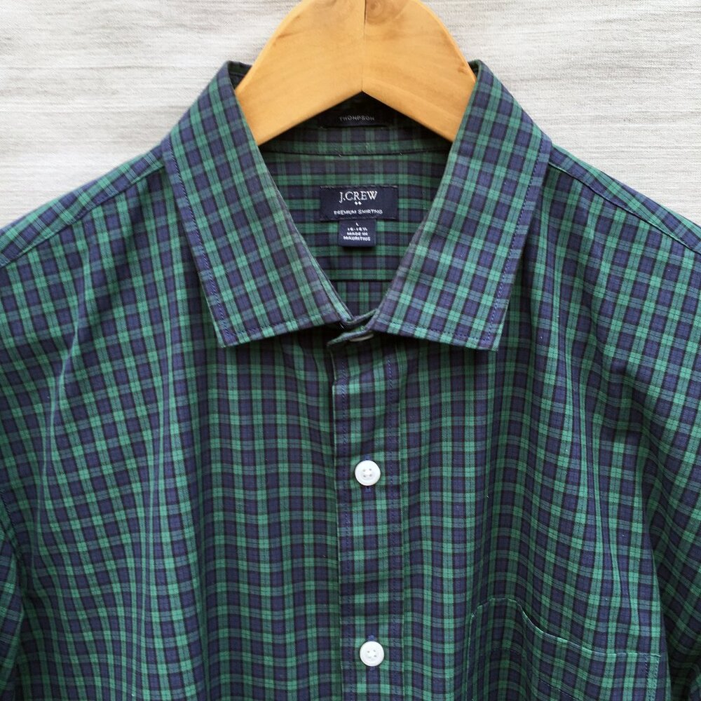 J. Crew Plaid Button Plaid Down Shirt - LG